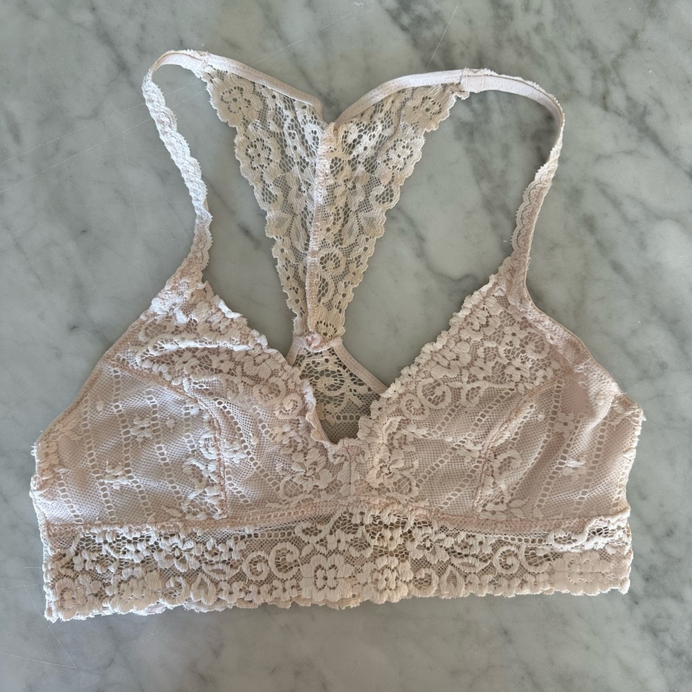 Gilly Hicks Sydney Intimates Blush Pink Lace Racerback Bra Bralette
